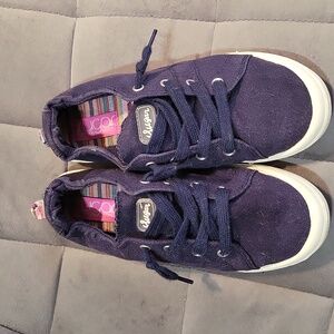 Sugar Women's Genius Navy Blue Slip On Sneaker Shoe with No-Tie Laces . 6.5